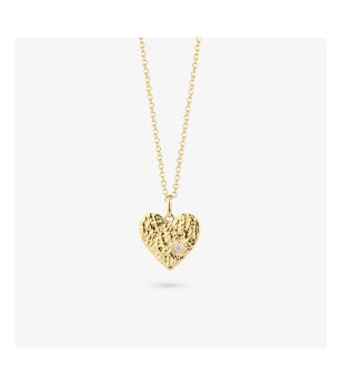 Колие в златисто с висулка сърце снимка