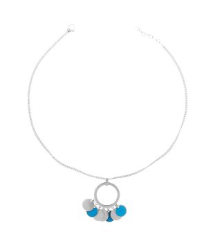 Сребристо колие с висящи кръгове снимка