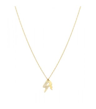 Златисто дамско колие с висулка светкавица снимка