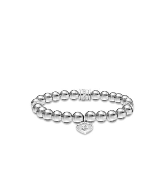 Мъжка сребриста гривна с топчета снимка