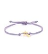 Регулируема лилава дамска гривна със златиста звезда-0 снимка