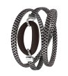 Дамска гривна в черно и сребристо с овален детайл-0 снимка