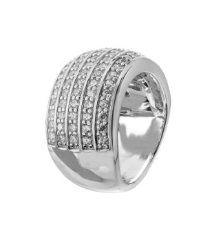 Дамски сребрист пръстен с цирконии размер 50 снимка