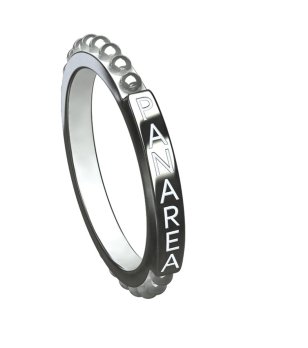 Дамски пръстен с надпис в цвят графит размер 54 снимка