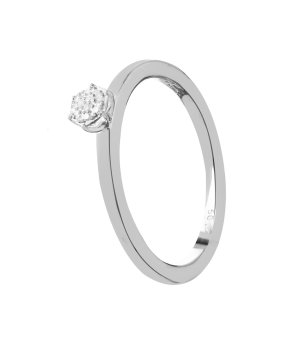 Елегантен дамски сребрист пръстен с камък  снимка