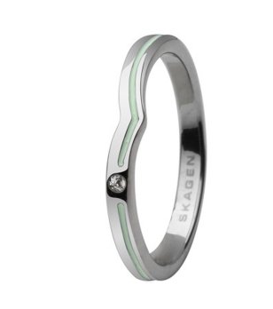 Дамски сребрист пръстен с камък размер 5 снимка