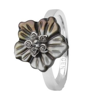 Дамски пръстен с цвете размер 6 снимка