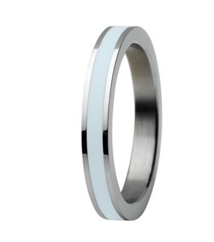 Дамски сребрист пръстен с кант размер 8 снимка