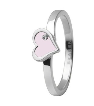 Дамски пръстен с розово сърце размер 8 снимка