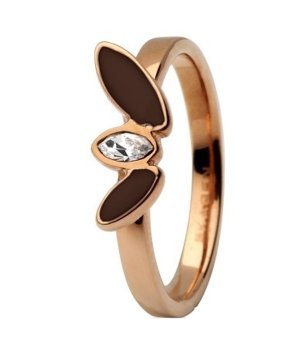 Дамски розовозлатист пръстен с камъче размер 5 снимка