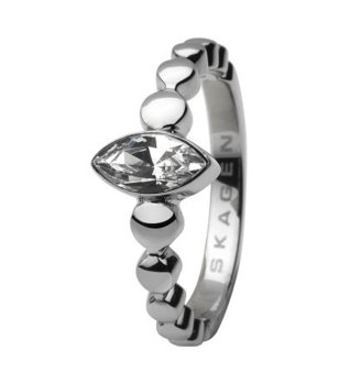 Дамски сребрист пръстен с камък размер 6 снимка