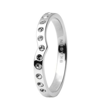 Дамски пръстен в сребристо с камъни размер 5 снимка