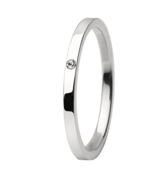 Елегантен сребрист дамски пръстен с камък размер 5 снимка