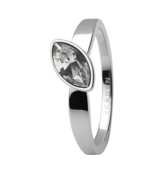 Дамски пръстен в сребристо с кристал размер 6 снимка