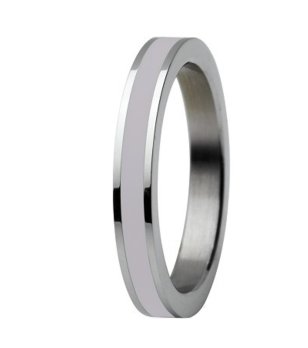 Дамски пръстен в сребристо с кант размер 7 снимка