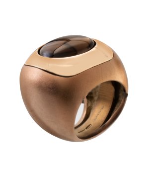 Дамски пръстен в бронзов нюанс с камък снимка