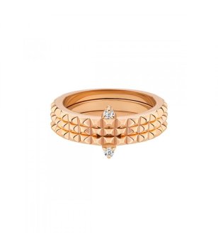 Елегантен дамски златист пръстен с шипове снимка