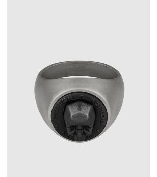 Мъжки пръстен в сребристо с череп размер 62 снимка