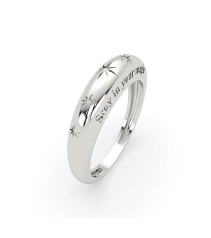 Дамски сребрист пръстен с гравюра размер 16 снимка