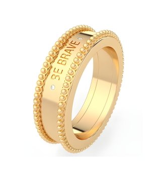 Дамски златист пръстен Be Brave размер 14  снимка