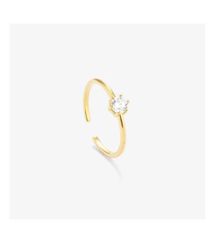 Дамски златист пръстен с камък снимка