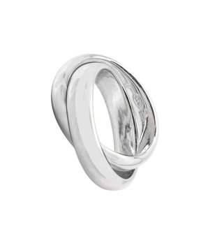 Сребрист пръстен с ефектен усукан дизайн снимка