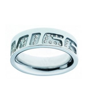 Дамски пръстен в сребристо с гравюра размер 18 снимка