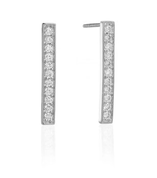 Сребристи обeци с цирконии снимка