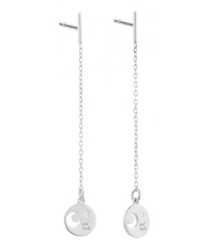 Дълги сребристи обеци с верижка снимка