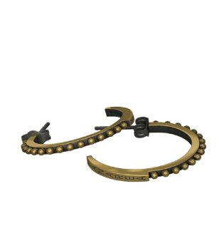 Обеци в бронзов нюанс с орнаменти снимка