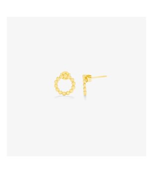 Обеци в златисто с кръгли елементи снимка