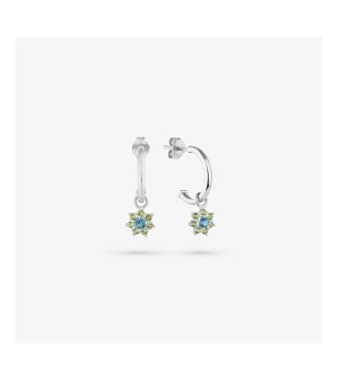 Сребристи дамски обеци с висулка снимка