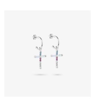 Обеци полухалки с кръстове и камъни снимка