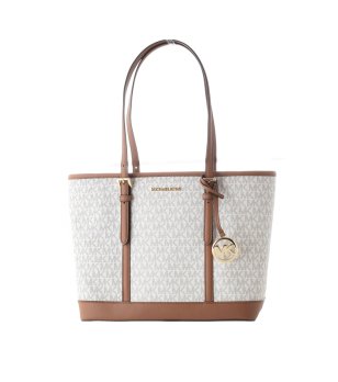 Дамска чанта в бежово и кафяво с дълги дръжки снимка