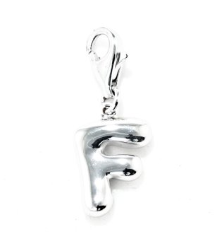 Посребрена висулка с буква F снимка