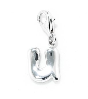 Посребрена висулка с буква U снимка