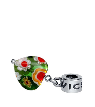 Талисман с висулка за гривна с цветно сърце снимка