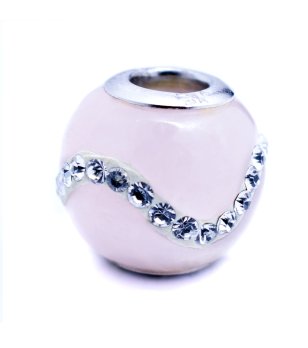 Бял талисман със сини кристали снимка