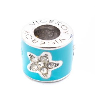 Талисман в светлосиньо със звезда с камъчета снимка