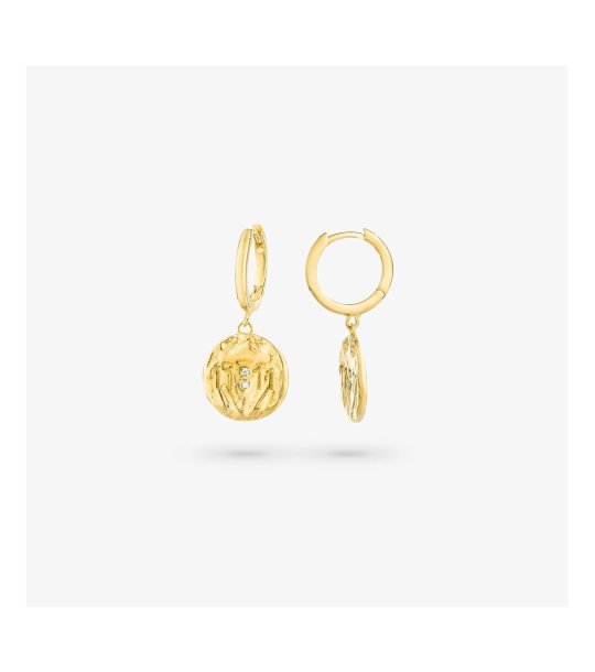 Златисти дамски златисти обеци с висулка снимка