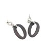 Обеци в сребристо с овални черни елементи-0 снимка