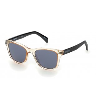 Унисекс слънчеви очила с прозрачни рамки и черни дръжки снимка