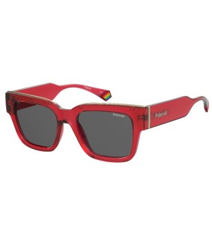 Поляризирани унисекс очила с червена рамка снимка