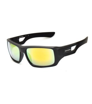 Мъжки черни спортни слънчеви очила с жълти лещи снимка
