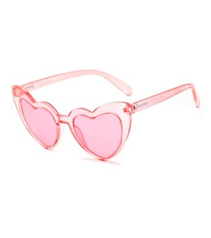 Розови детски слънчеви очила с форма на сърце снимка