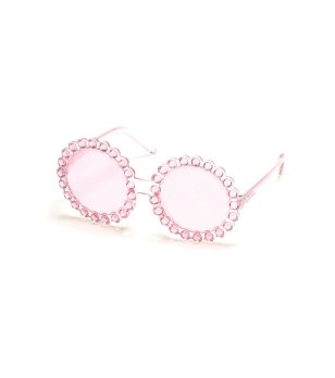 Детски кръгли  слънчеви очила с камъчета снимка