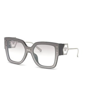 Дамски квадратни слънчеви очила в сиво  снимка