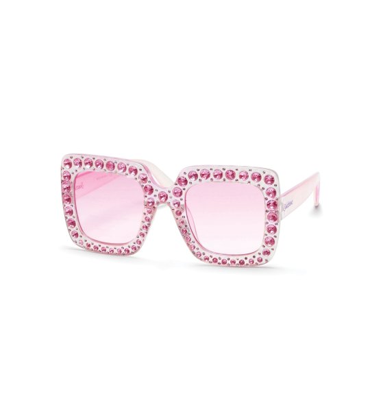 Квадратни детски розови слънчеви очила с кристали снимка