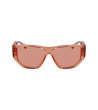 Унисекс слънчеви очила с прозрачни рамки в цвят сьомга-1 снимка