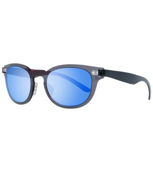 Мъжки слънчеви очила с черна рамка и сини лещи снимка